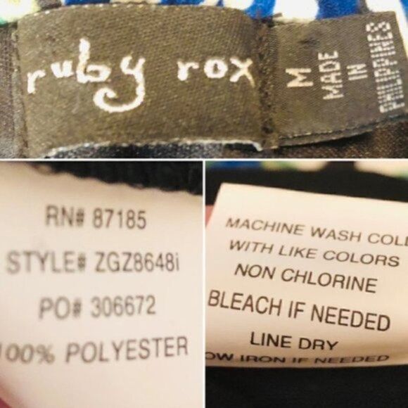 Ruby Rox Strapless Floral Balloon Paisley Mini Dress Crochet Lace Green Black M - Picture 10 of 11